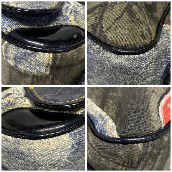 Auth DIOR/ChristianDior Double Saddle Bag Blue Dark Navy Multi Canvas Handbag - Picture 16 of 16